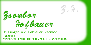 zsombor hofbauer business card